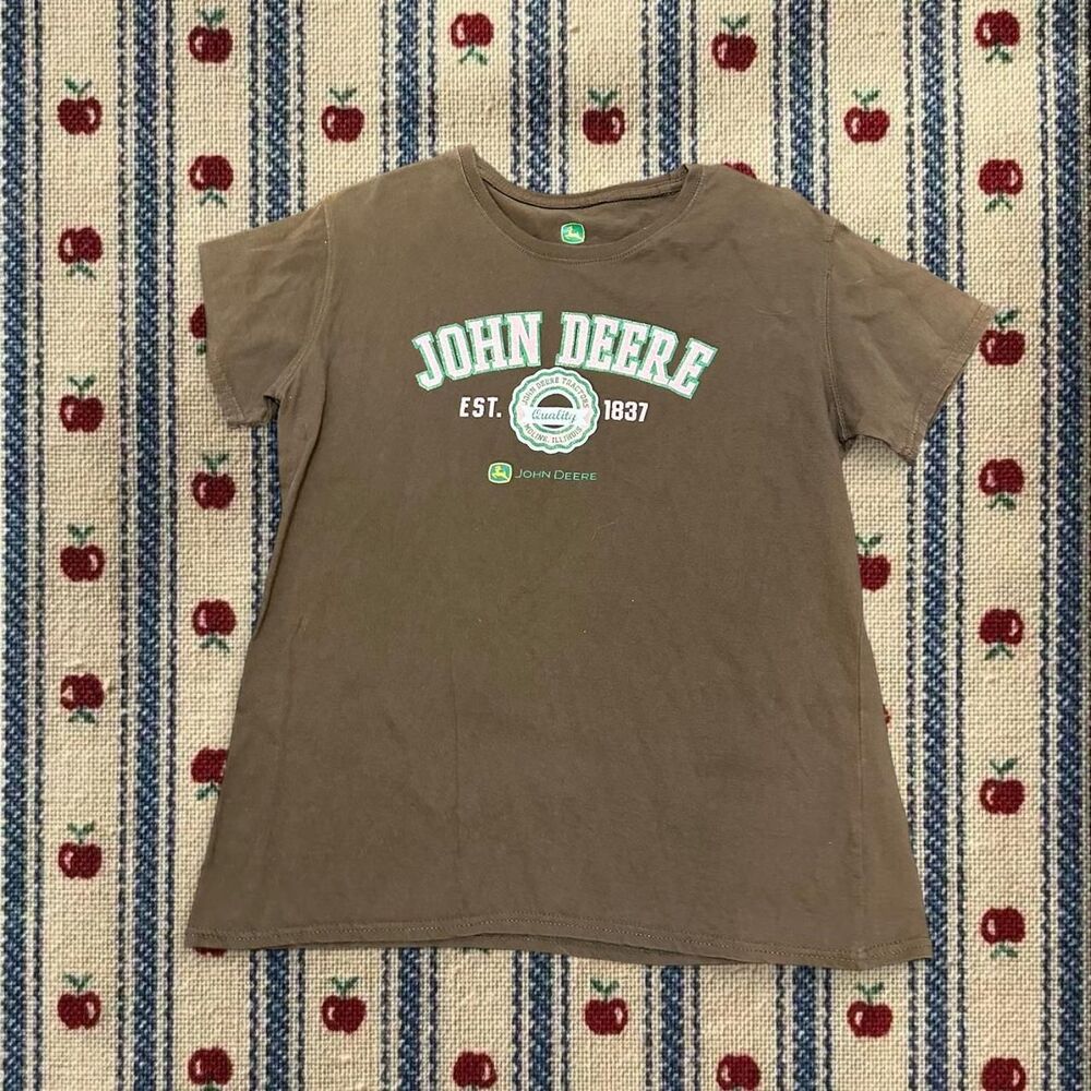 John Deere Pink Glitter Graphic Cotton Tshir